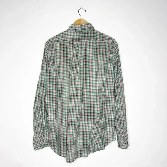 Ralph Lauren Classic Fit Green Plaid Long Sleeve Shirt Size Large - Picture 5 of 7